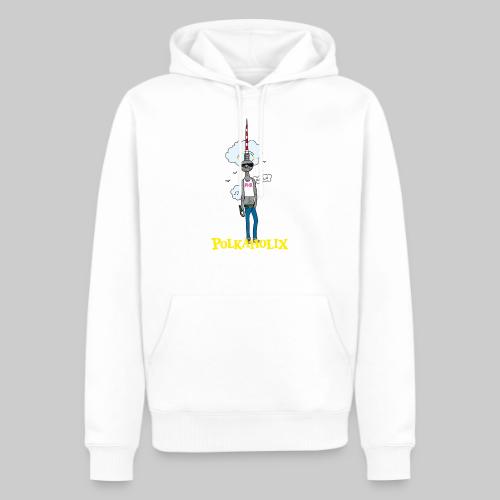 PHX TV-Tower-Man (écriture jaune) - Sweat à capuche Premium bio Homme