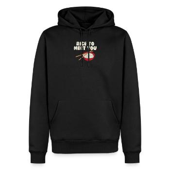 Rice To Meet You - Sweat à capuche Premium bio Homme - noir - Devant - Nico (187cm)