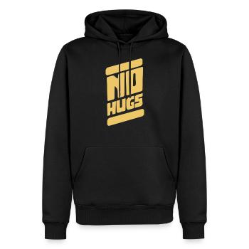 Pas de HUGS - Sweat à capuche Premium bio Homme - noir - Devant - Nico (187cm)