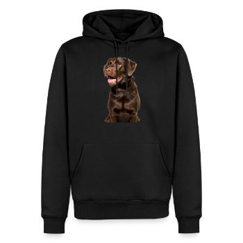 Loyal Labrador, Dog Motif Dog - Men’s Premium Organic Hoodie - black - Front - Nico (187cm)