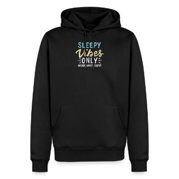 Sleepy Vibes Only - Männer Premium Bio Hoodie - Schwarz - Vorne - Nico (187cm)