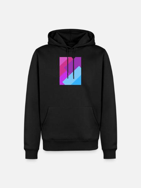Bi geometrik - Herre Premium økologisk hoodie - sort