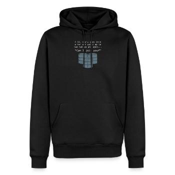 An SQL Query Goes Into A Bar - Men’s Premium Organic Hoodie - black - Front - Nico (187cm)
