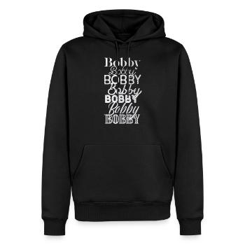 Bobby - Sweat à capuche Premium bio Homme - noir - Devant - Nico (187cm)