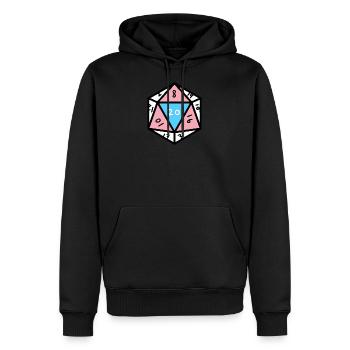 Transgender D20 Cube Trans Pride - Men’s Premium Organic Hoodie - black - Front - Nico (187cm)