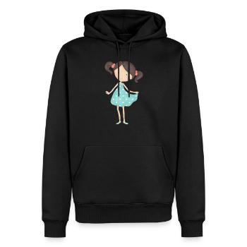 Mädchen - Männer Premium Bio Hoodie - Schwarz - Vorne - Nico (187cm)