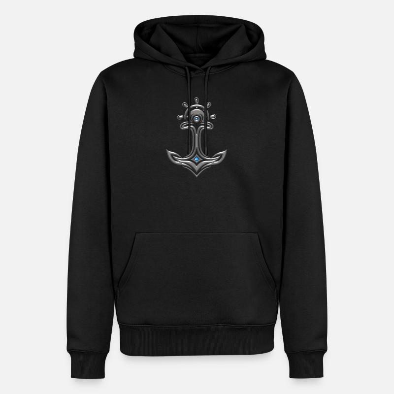 Ancla de Odin Thor - Sudadera con capucha prémium ecológica para hombre - negro