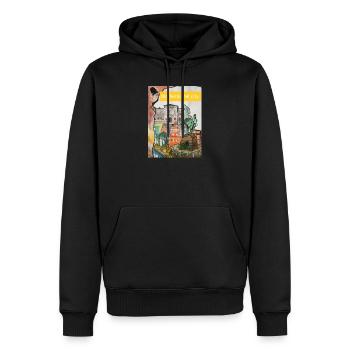 EG Wolfenbüttel City - Männer Premium Bio Hoodie - Schwarz - Vorne - Nico (187cm)