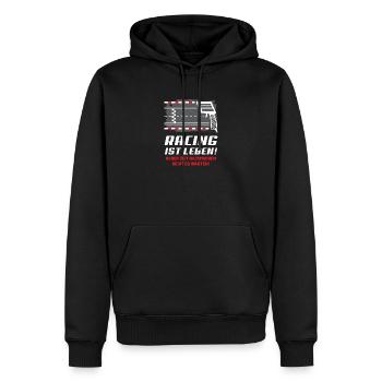 Racing ist Leben! - Slotcar, Slotracing, Slotracer - Männer Premium Bio Hoodie - Schwarz - Vorne - Nico (187cm)