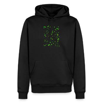 Éclaboussures de peinture vert fluo - Sweat à capuche Premium bio Homme - noir - Devant - Nico (187cm)