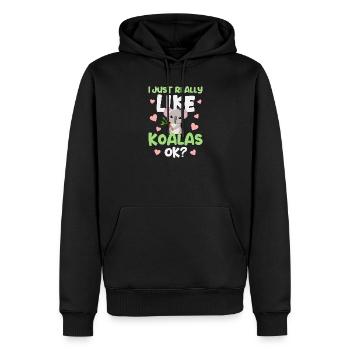 Koala Koala Ours - Sweat à capuche Premium bio Homme - noir - Devant - Nico (187cm)