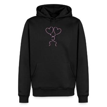 Herz rosa Ballon Luftballon - Männer Premium Bio Hoodie - Schwarz - Vorne - Nico (187cm)