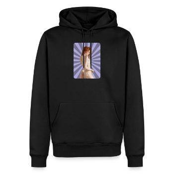 Sexy T-Shirt Redhead Girl Woman Pinup Comic Pop - Sweat à capuche Premium bio Homme - noir - Devant - Nico (187cm)