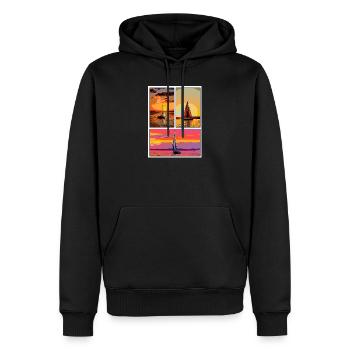 Schleier - Männer Premium Bio Hoodie - Schwarz - Vorne - Nico (187cm)