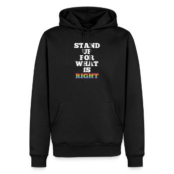 Pride Month LGBTQ - Stand Up For What is Right - Men’s Premium Organic Hoodie - black - Front - Nico (187cm)