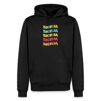 t-shirt Sicilia onda t-shirt gift idea - Men’s Premium Organic Hoodie - black - Front - Nico (187cm)