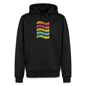 t shirt love Liebe love t-shirt gift idea - Men’s Premium Organic Hoodie - black - Front - Nico (187cm)