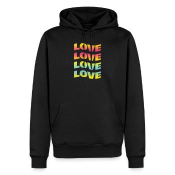 t-shirt love t-shirt love Liebe amour amor - Men’s Premium Organic Hoodie - black - Front - Nico (187cm)
