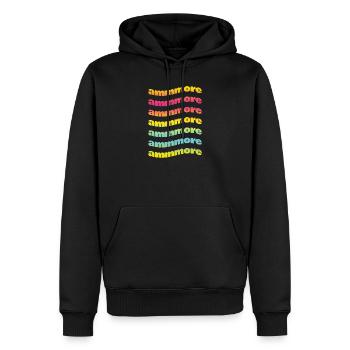 t-shirt Napoli ammore t-shirt idée cadeau amour - Sweat à capuche Premium bio Homme - noir - Devant - Nico (187cm)