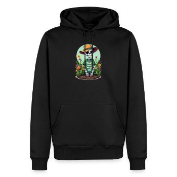 PLANTEZ PLUS, SOUCIEZ-VOUS MOINS - Sweat à capuche Premium bio Homme - noir - Devant - Nico (187cm)