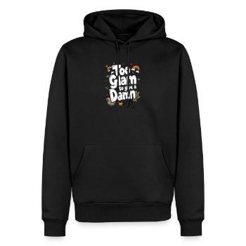 TOO GLAM TO GIVE A DAMN - Men’s Premium Organic Hoodie - black - Front - Nico (187cm)
