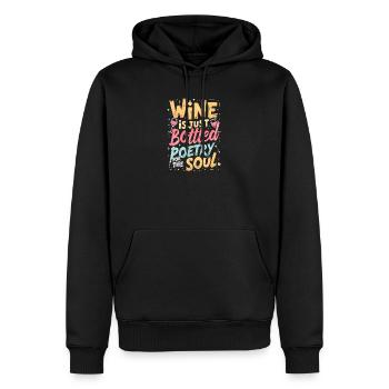 WEIN IST NUR POESIE FÜR DIE SEELE IN FLASCHEN - Männer Premium Bio Hoodie - Schwarz - Vorne - Nico (187cm)