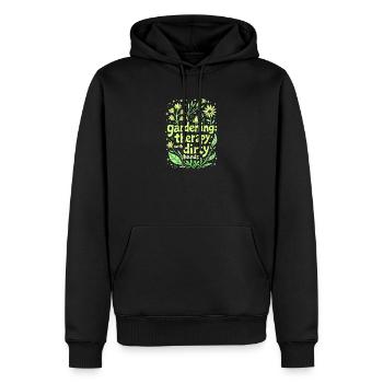 JARDINAGE : THÉRAPIE AVEC LES MAINS SALES - Sweat à capuche Premium bio Homme - noir - Devant - Nico (187cm)