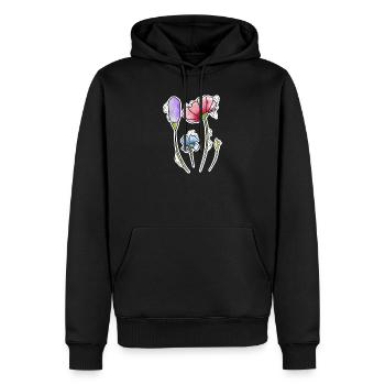 Blumen - Männer Premium Bio Hoodie - Schwarz - Vorne - Nico (187cm)