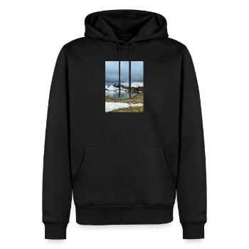 Runder See in Oisans - Männer Premium Bio Hoodie - Schwarz - Vorne - Nico (187cm)