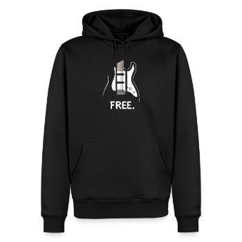 Guitare électrique Free Rock Music Design - Sweat à capuche Premium bio Homme - noir - Devant - Nico (187cm)