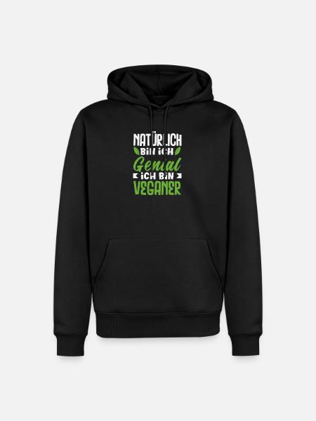 Attention I'm Vegan Funny Vegan Gift - Men’s Premium Organic Hoodie - black
