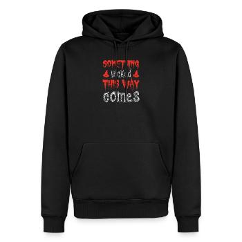 Dämonischer Spruch Druck - Männer Premium Bio Hoodie - Schwarz - Vorne - Nico (187cm)