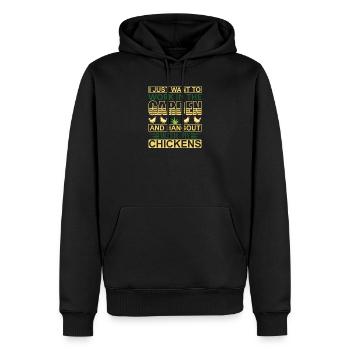 Hang out in garden with chicks - Männer Premium Bio Hoodie - Schwarz - Vorne - Nico (187cm)