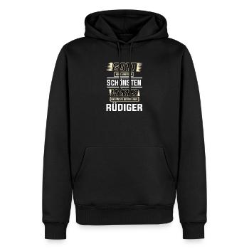Rüdiger, le plus bel homme façonné par Dieu Design - Sweat à capuche Premium bio Homme - noir - Devant - Nico (187cm)