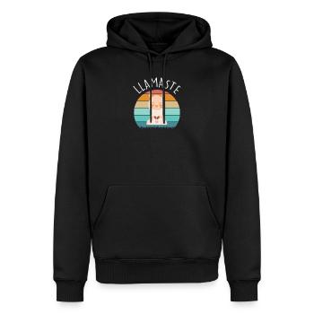 Llamaste yoga - Männer Premium Bio Hoodie - Schwarz - Vorne - Nico (187cm)