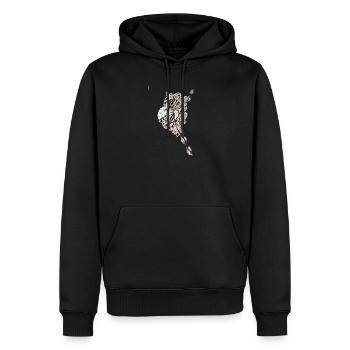 Blütenmandala Federkunst - Männer Premium Bio Hoodie - Schwarz - Vorne - Nico (187cm)