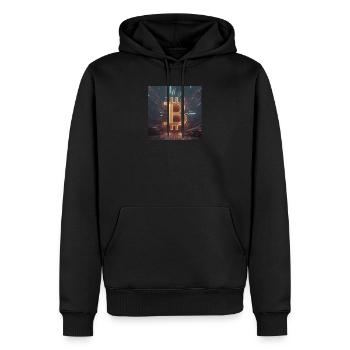 Bitcoin Power Development – Dynamic Energy - Men’s Premium Organic Hoodie - black - Front - Nico (187cm)