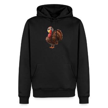 Truthahn - Männer Premium Bio Hoodie - Schwarz - Vorne - Nico (187cm)