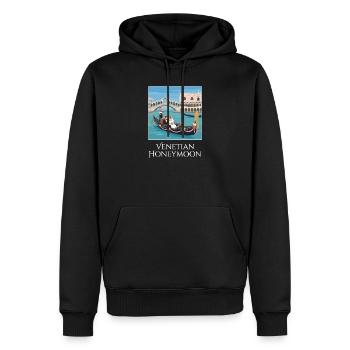 Venetian_Honeymoon_Gondel - Sweat à capuche Premium bio Homme - noir - Devant - Nico (187cm)