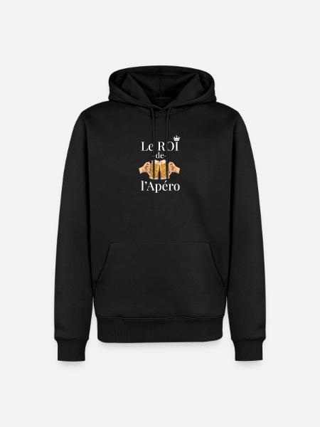 König des Aperitif Lustiges Aperitif-Geschenk - Männer Premium Bio Hoodie - Schwarz