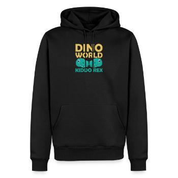 Dino World Kiddo Rex - Männer Premium Bio Hoodie - Schwarz - Vorne - Nico (187cm)