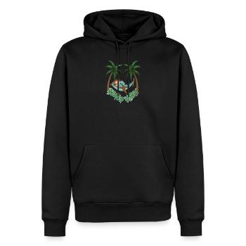 Hot to relax sloth beach - Männer Premium Bio Hoodie - Schwarz - Vorne - Nico (187cm)