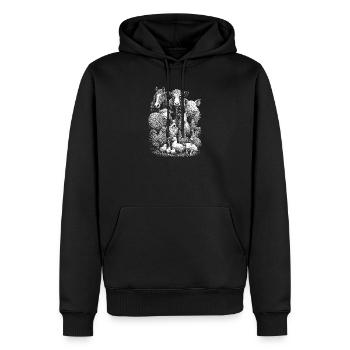 Nutztiere - Männer Premium Bio Hoodie - Schwarz - Vorne - Nico (187cm)