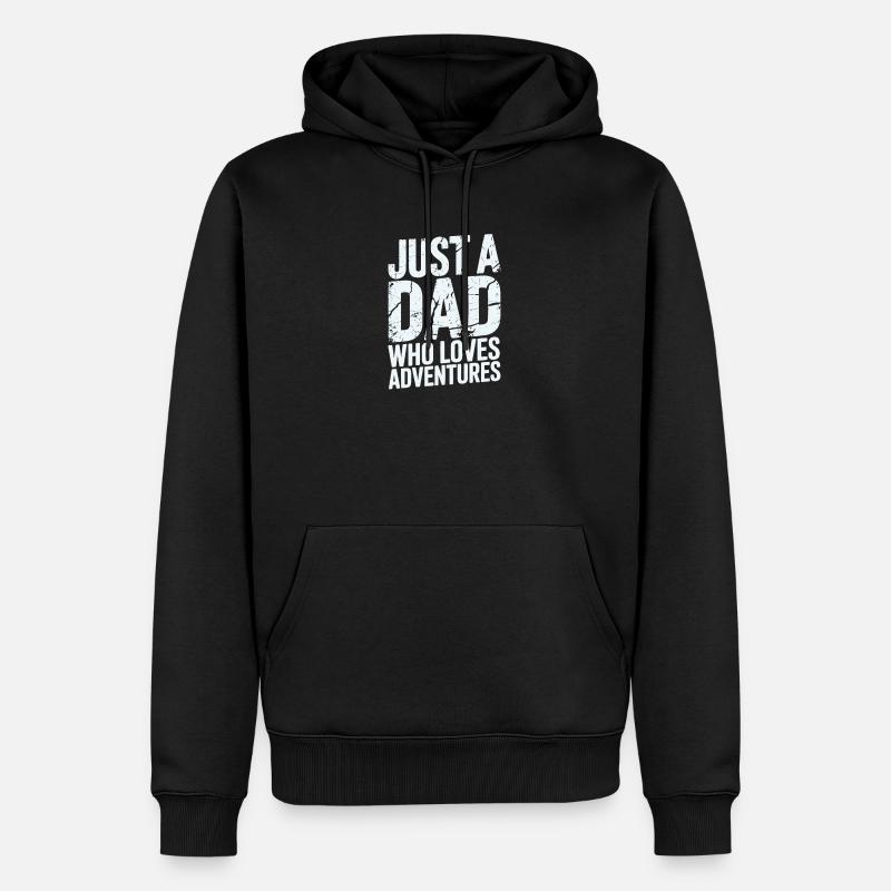 Vater der Abenteuer - Männer Premium Bio Hoodie - Schwarz