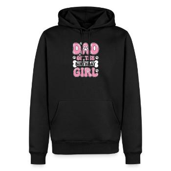 Papa de la fille d’anniversaire - Sweat à capuche Premium bio Homme - noir - Devant - Nico (187cm)