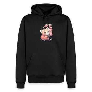Süßer Roter Panda Sakura Kirschblüte Chibi Style - Männer Premium Bio Hoodie - Schwarz - Vorne - Nico (187cm)