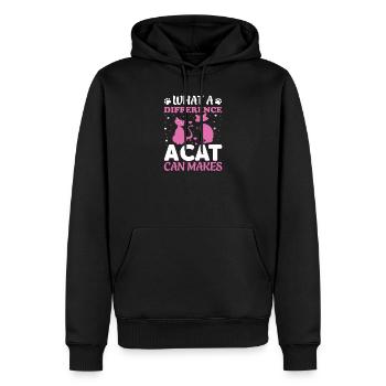 Quelle différence un chat peut faire - Sweat à capuche Premium bio Homme - noir - Devant - Nico (187cm)
