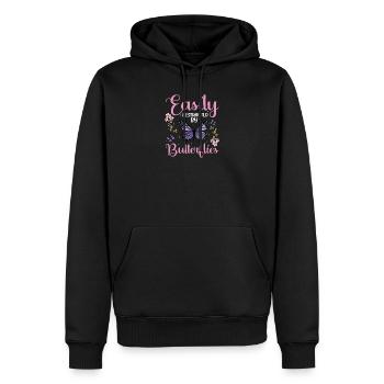 Easily Butterflies - Männer Premium Bio Hoodie - Schwarz - Vorne - Nico (187cm)