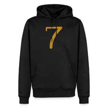 7 - Männer Premium Bio Hoodie - Schwarz - Vorne - Nico (187cm)