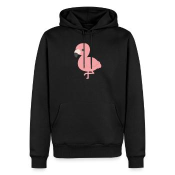 Charme clipart de flamant rose - Sweat à capuche Premium bio Homme - noir - Devant - Nico (187cm)